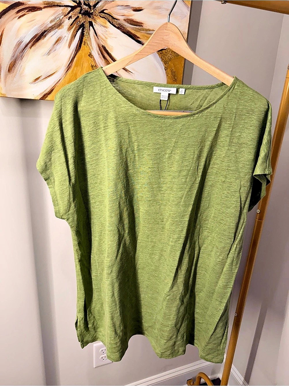 Chico's Linen Tunic in Green Size Large NWT